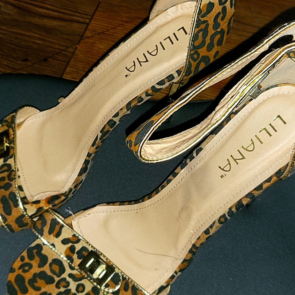 Leopard Print Heeled Sandals